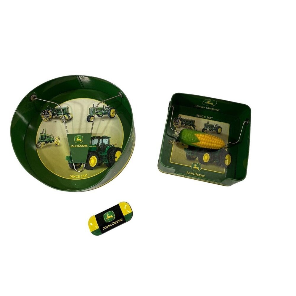 John Deere Picnic Theme Set Plate Holder, Napkin & Toothpick Holder John Deere